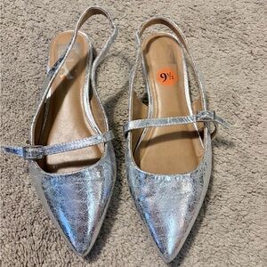 Dolce Vita Silver Slingback Flats